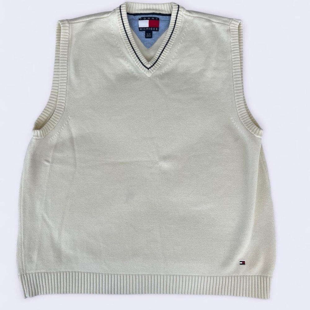 Tommy Hilfiger Off-White V-Neck Sweater Vest